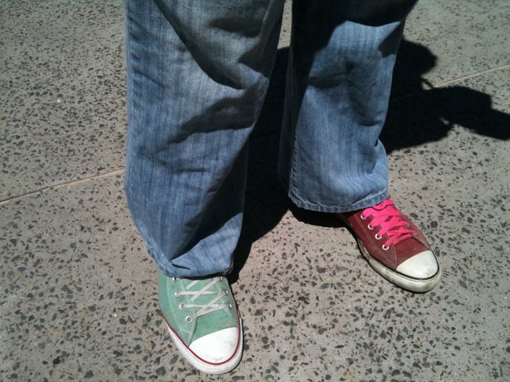 sneakers styled casually