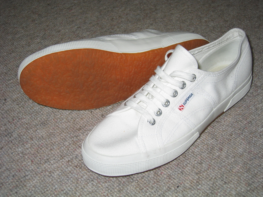 bright white sneakers